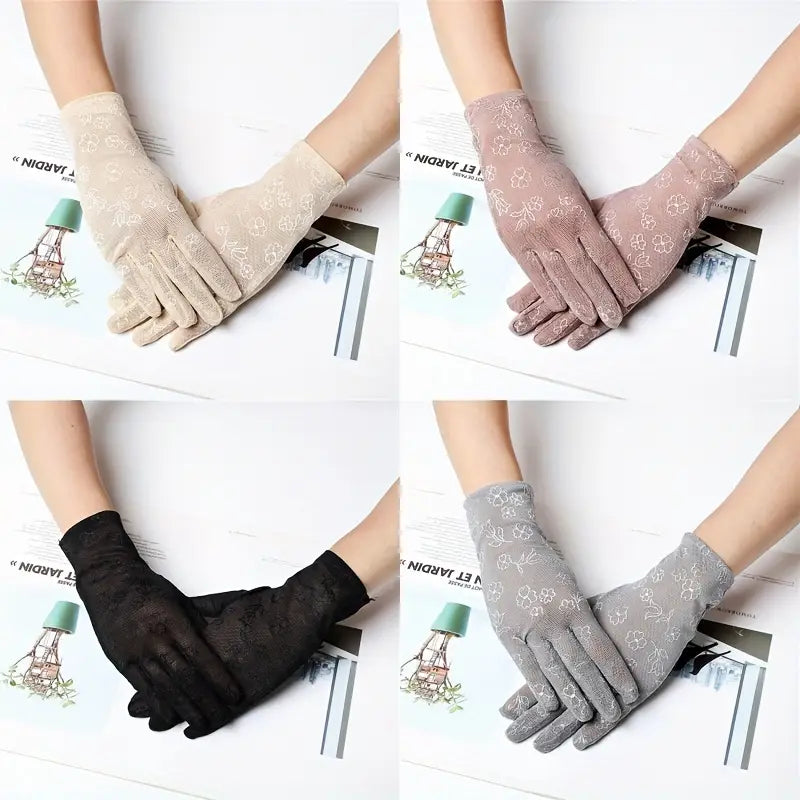 Elegant Floral Lace Gloves