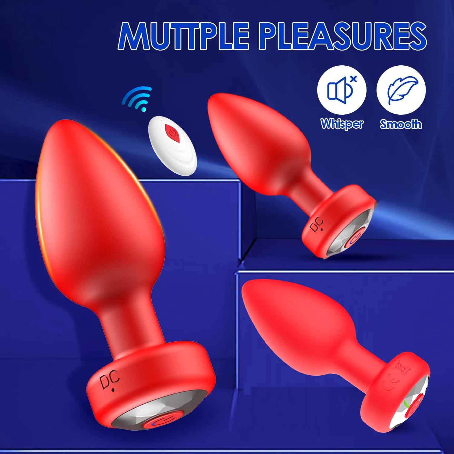Wireless Remote Silicone Vibrating Butt Plug