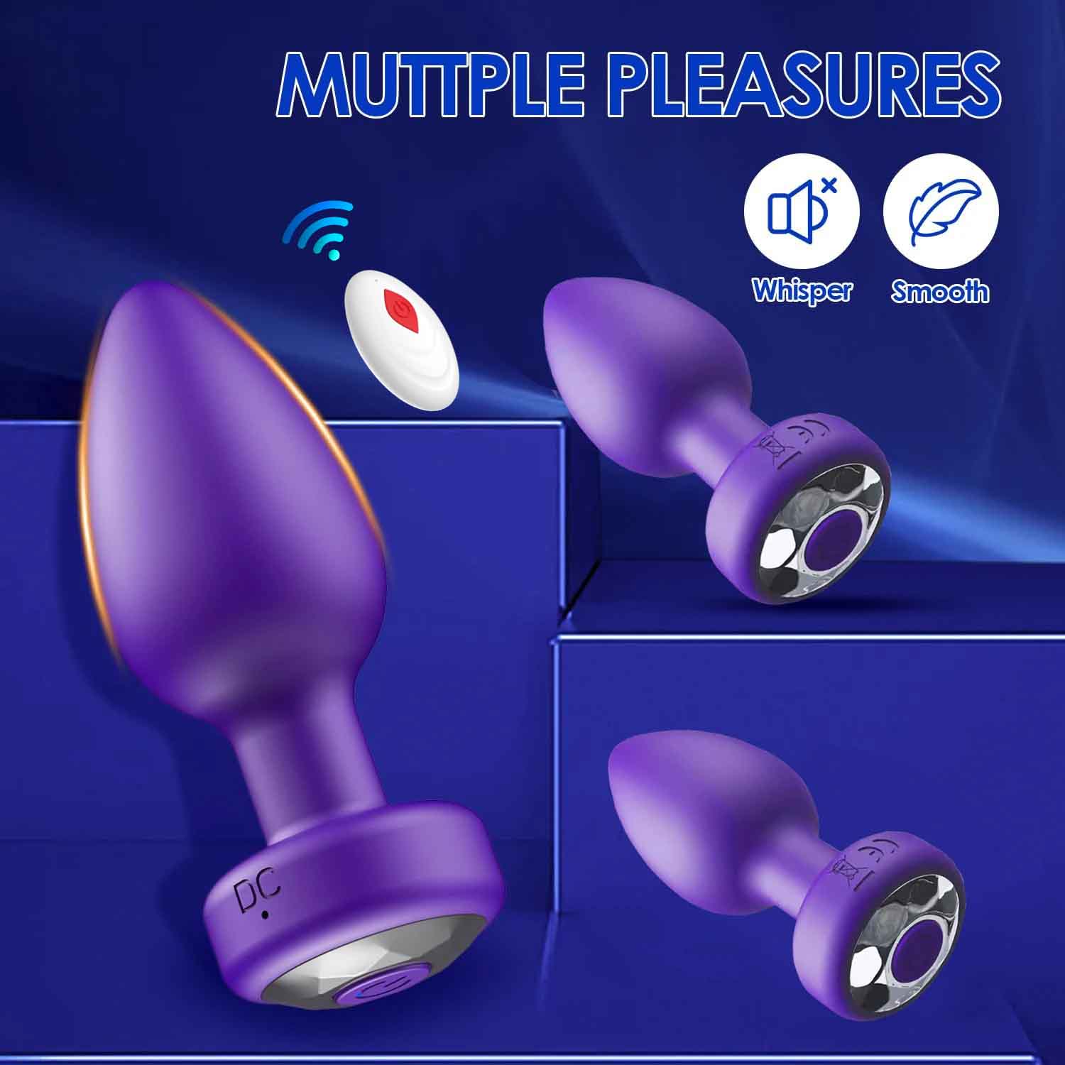 Wireless Remote Silicone Vibrating Butt Plug