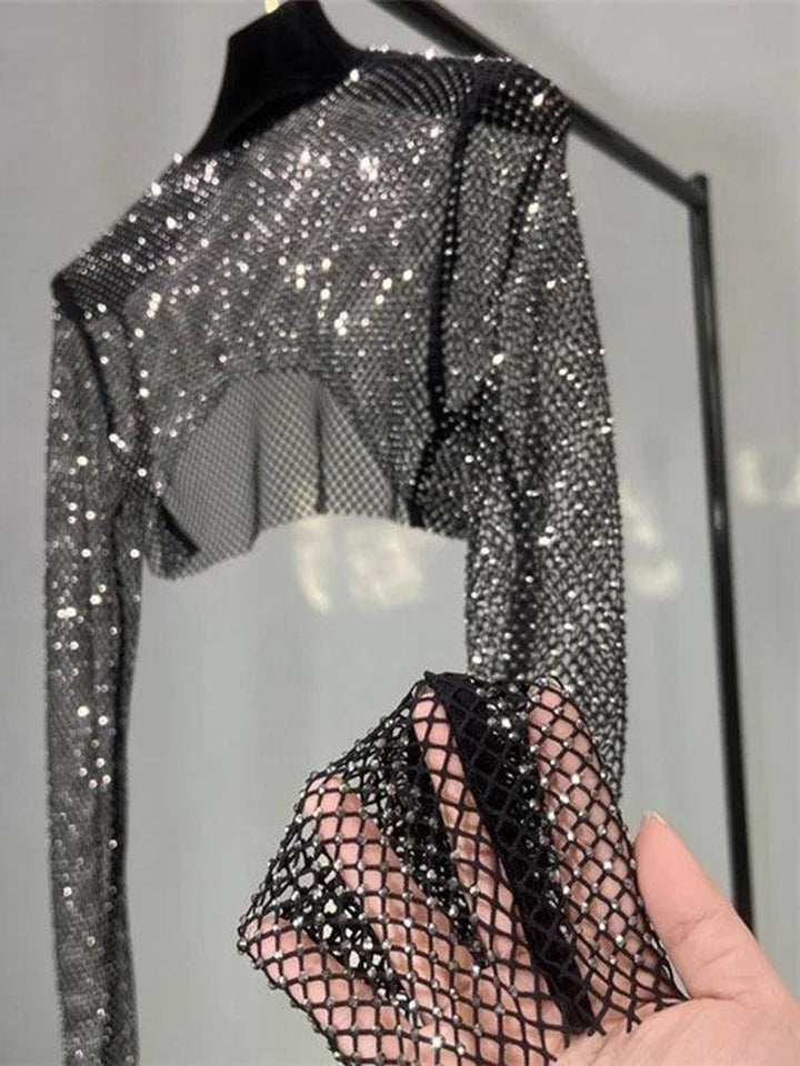 Midnight Spark Mesh Crop Top