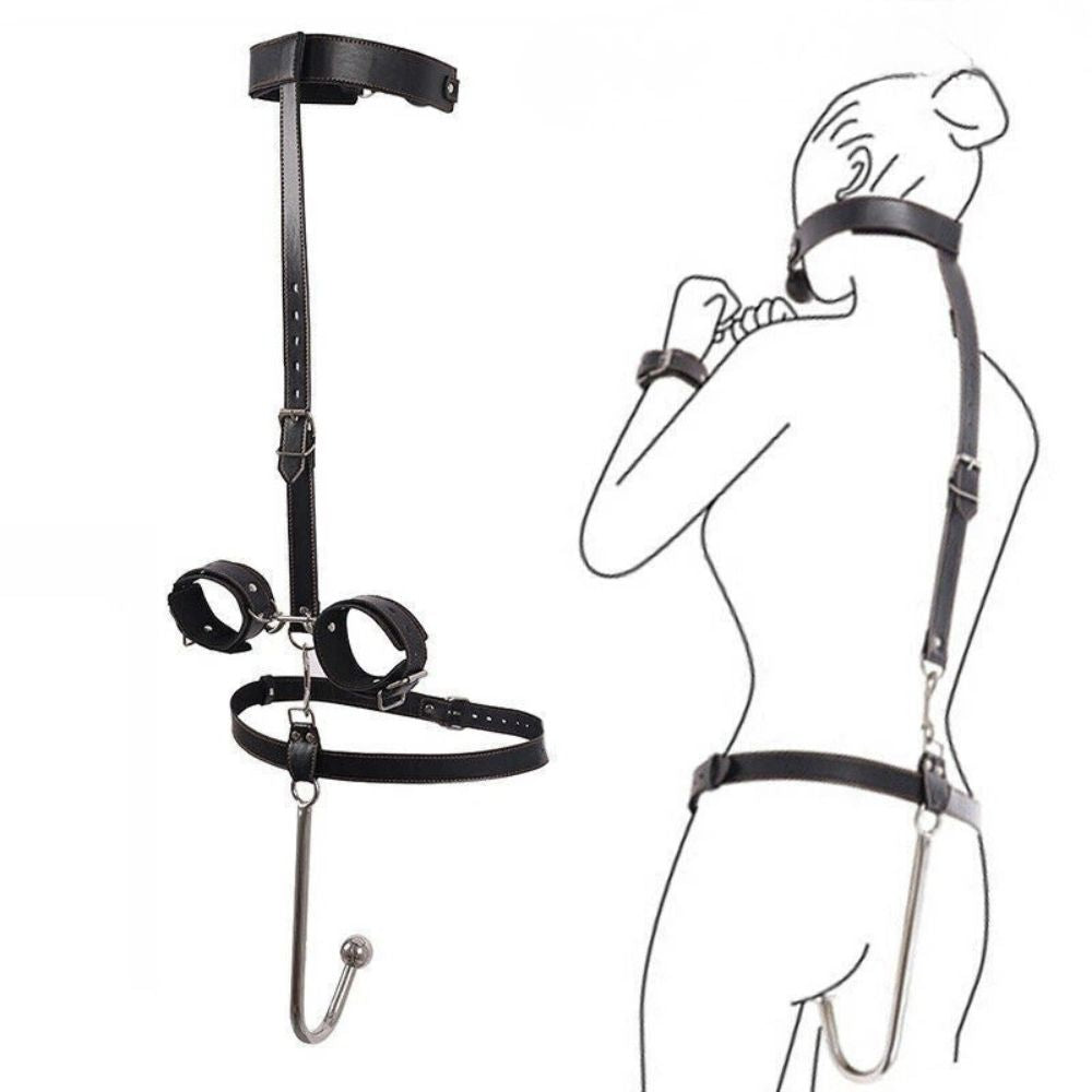 Gag Ball with Handcuff & Stainless Steel Rod