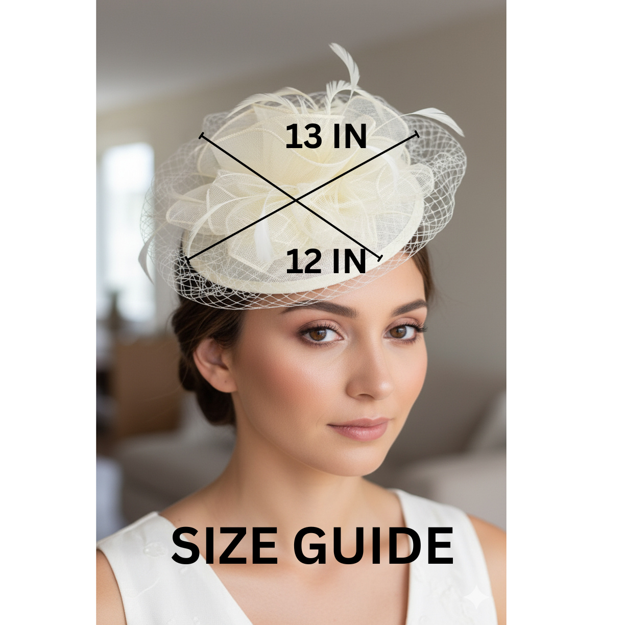 Ivory Floral Mesh Fascinator with Vei