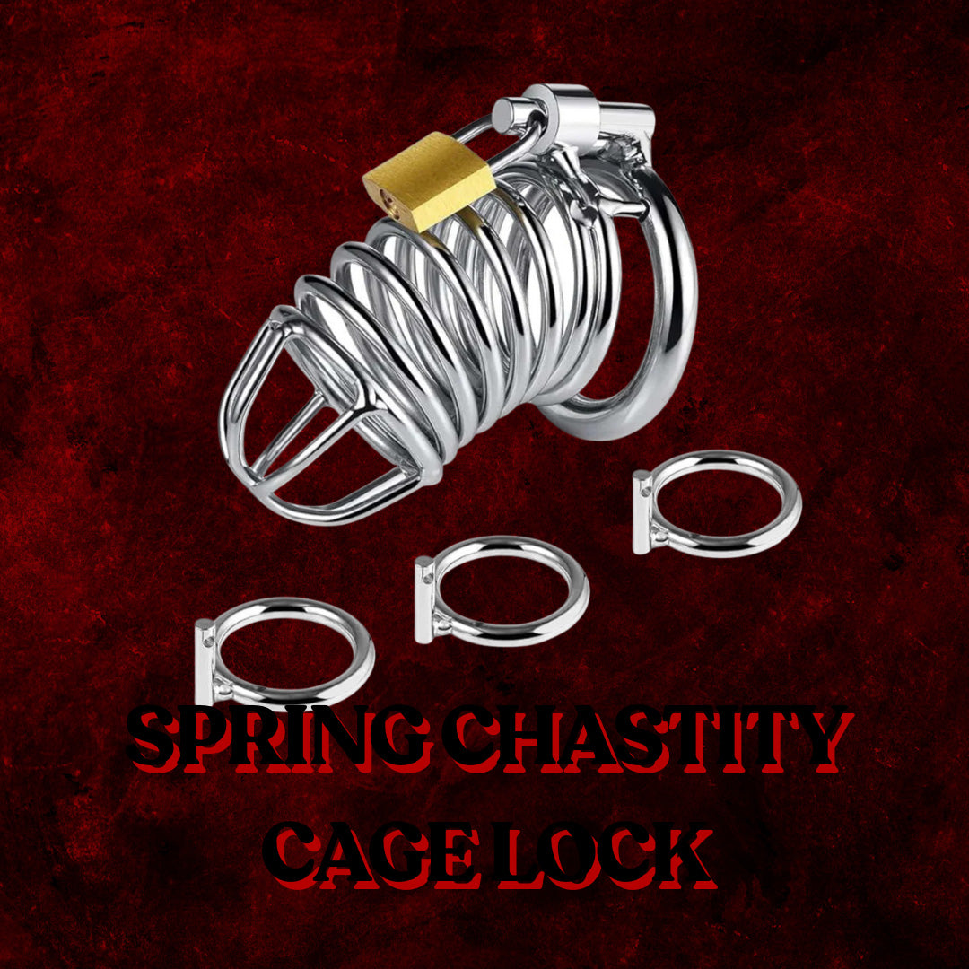 Spring Designed Stainless Steel Men Chasity Lock