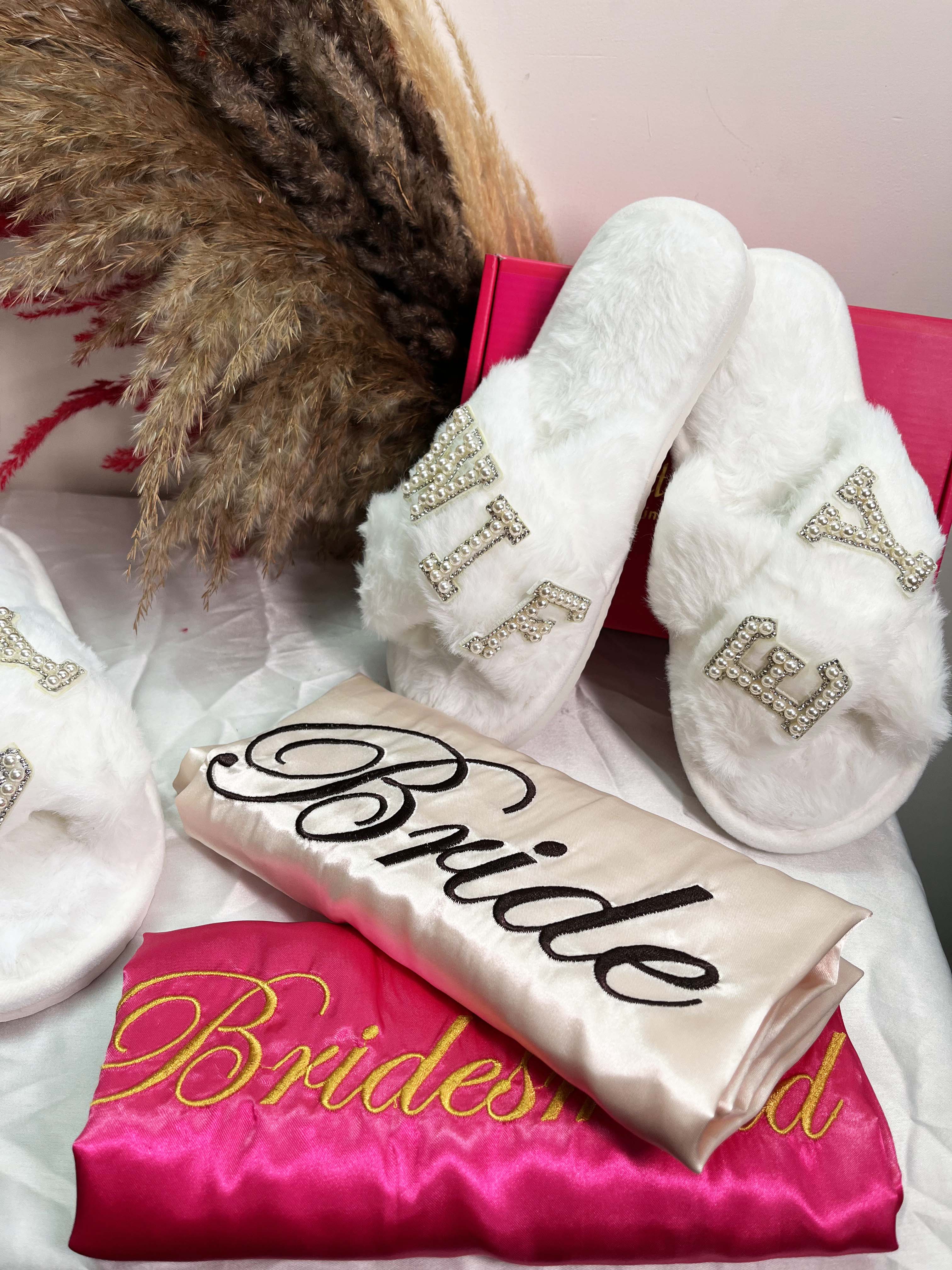 Premium Cute Fluffy Bride & Wifey Slippers