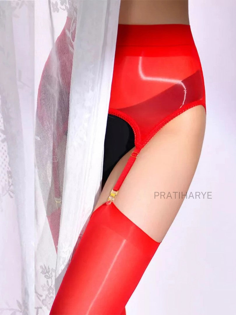 Premium High Glossy Garter with Stocking