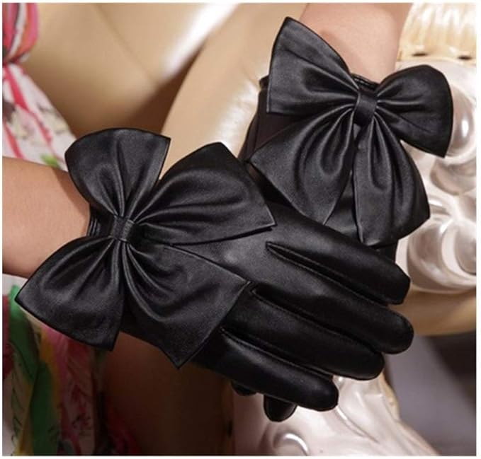 Mini Bow Leather Gloves