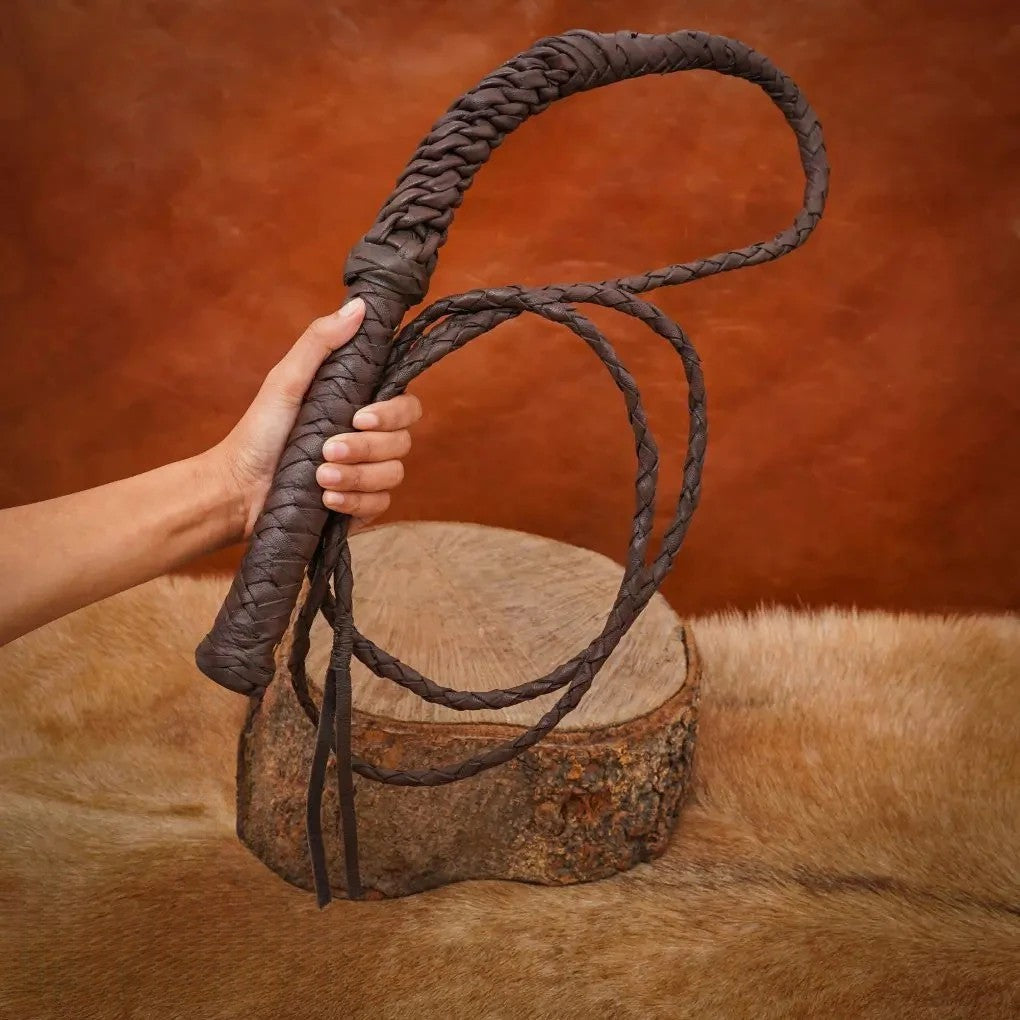 Handcrafted Braided Genuine leather Long Whip