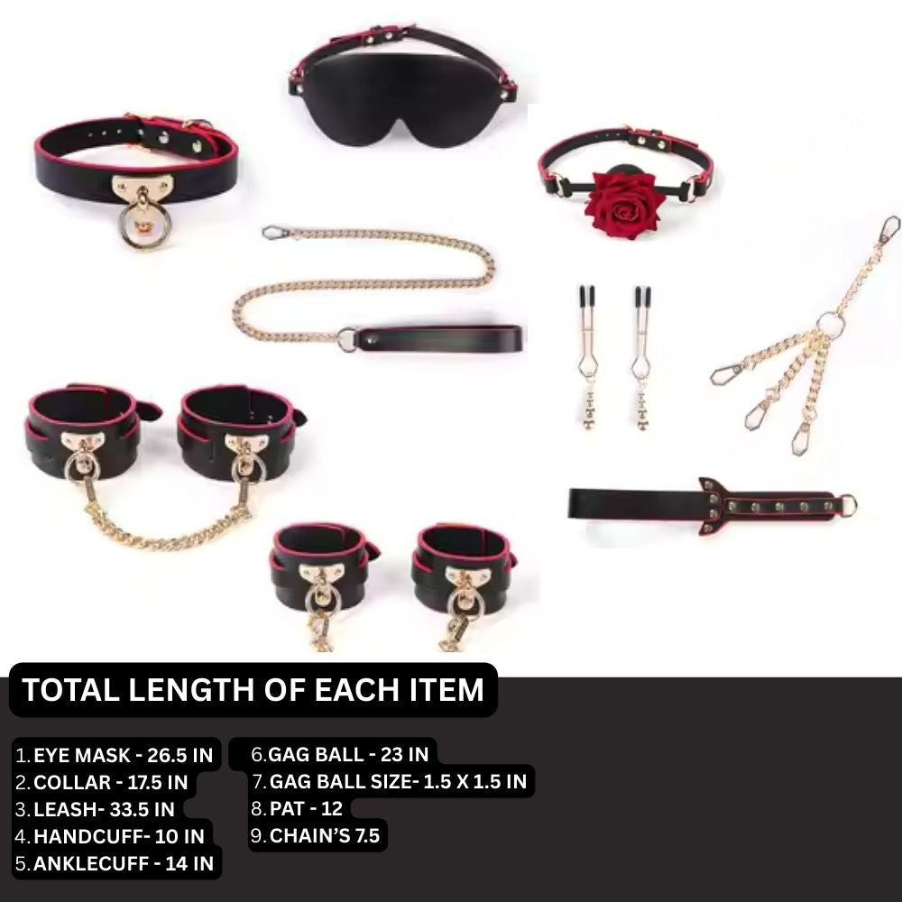 Luxurious Leather BDSM Kit with Lockable Storage Box