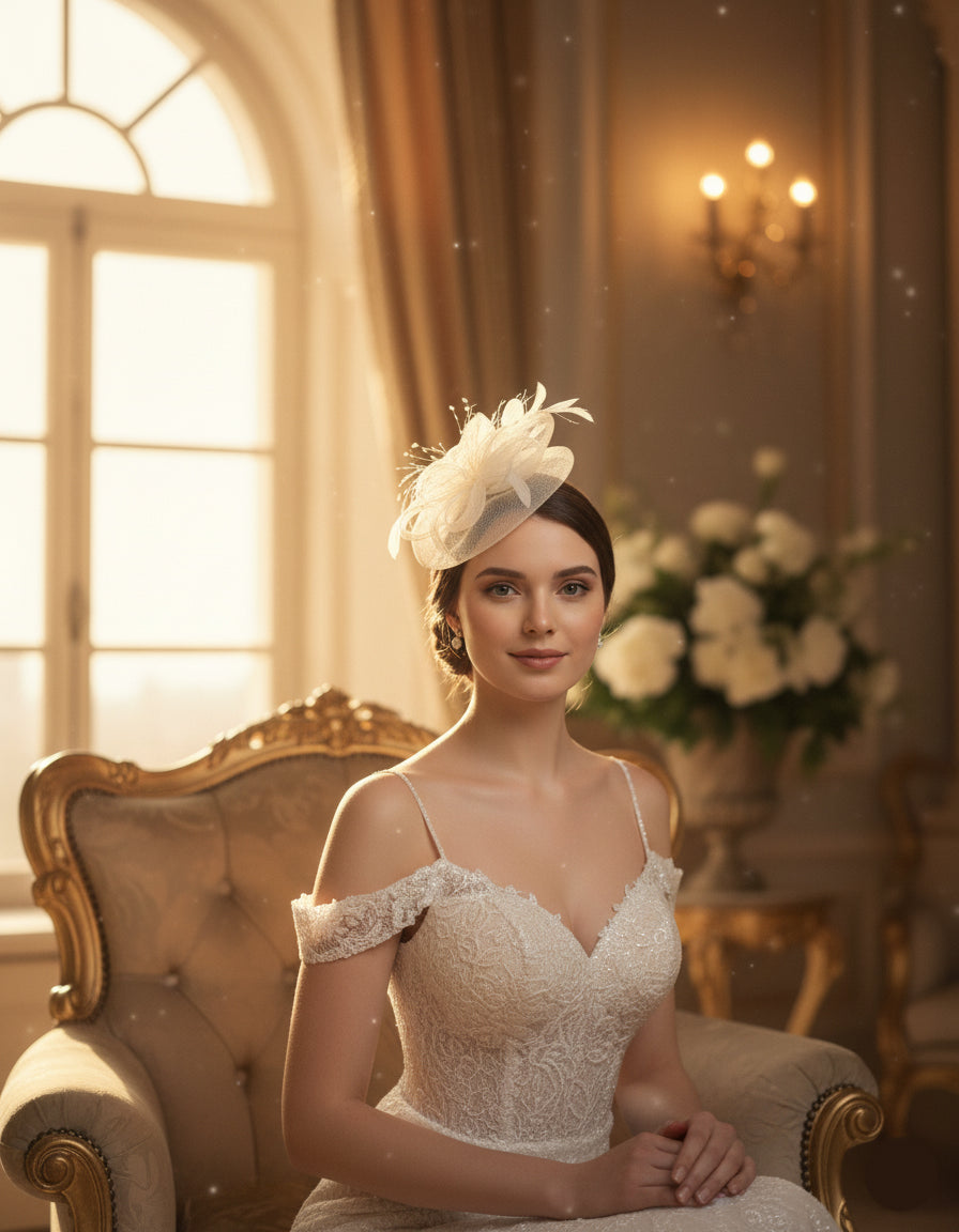 Elegant Feathered Mesh Fascinator Hat