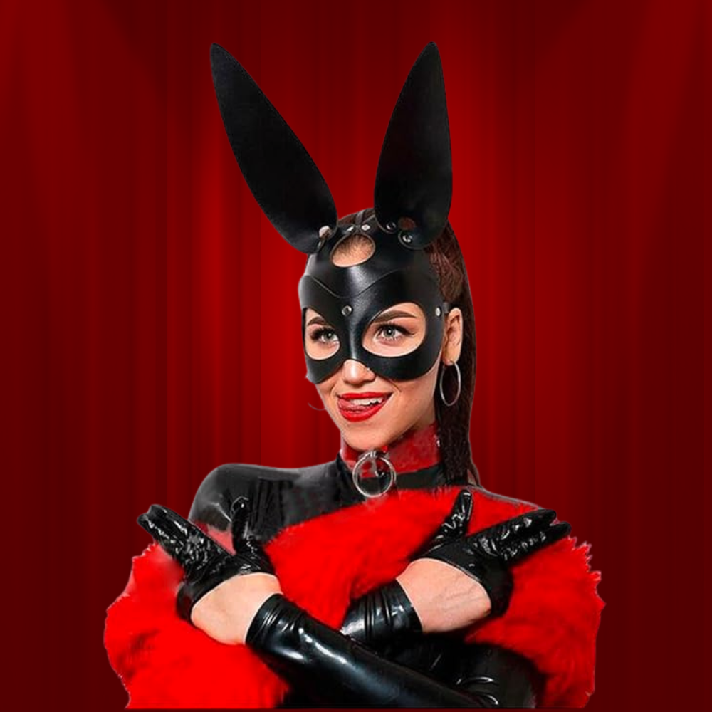 Black BDSM Bunny Mask