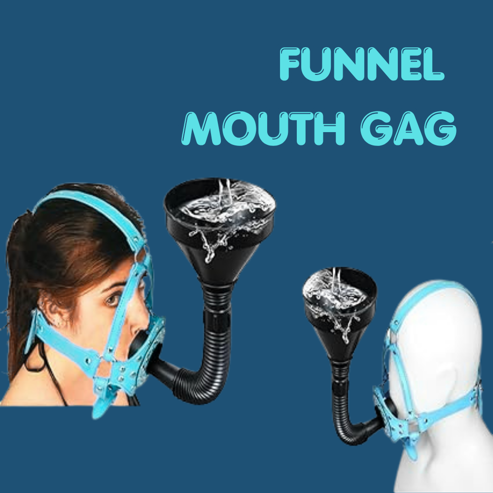 Funnel Studded Mouth Gag Head Bondage Set