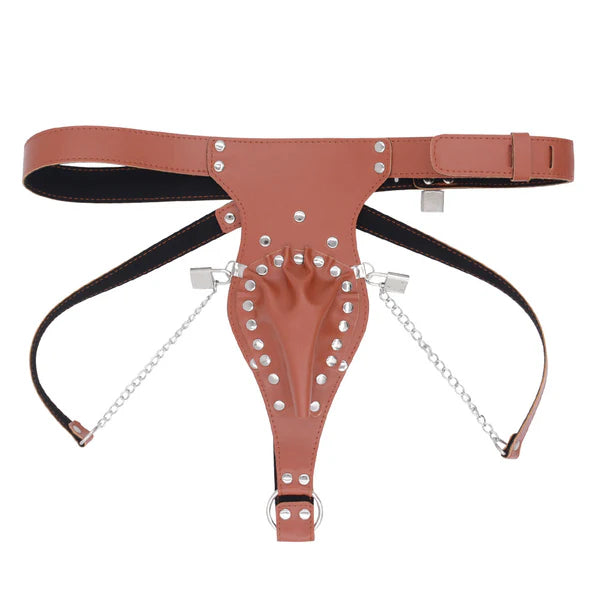 Premium Leather Chastity Harness Belt