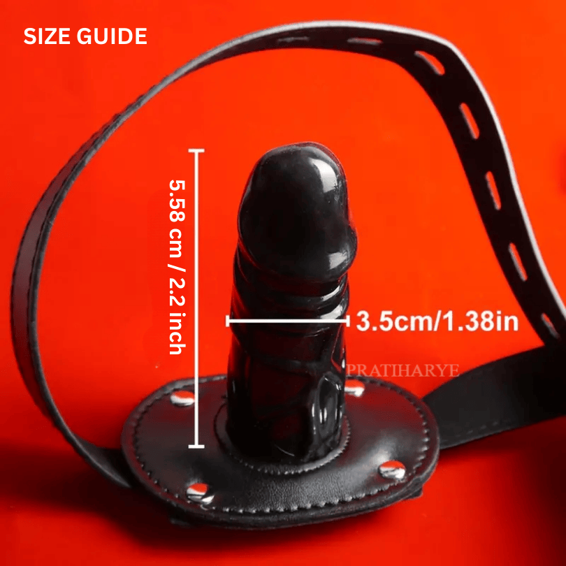 PU Leather Head Hood Blindfold Bondage with Dildo - Pink