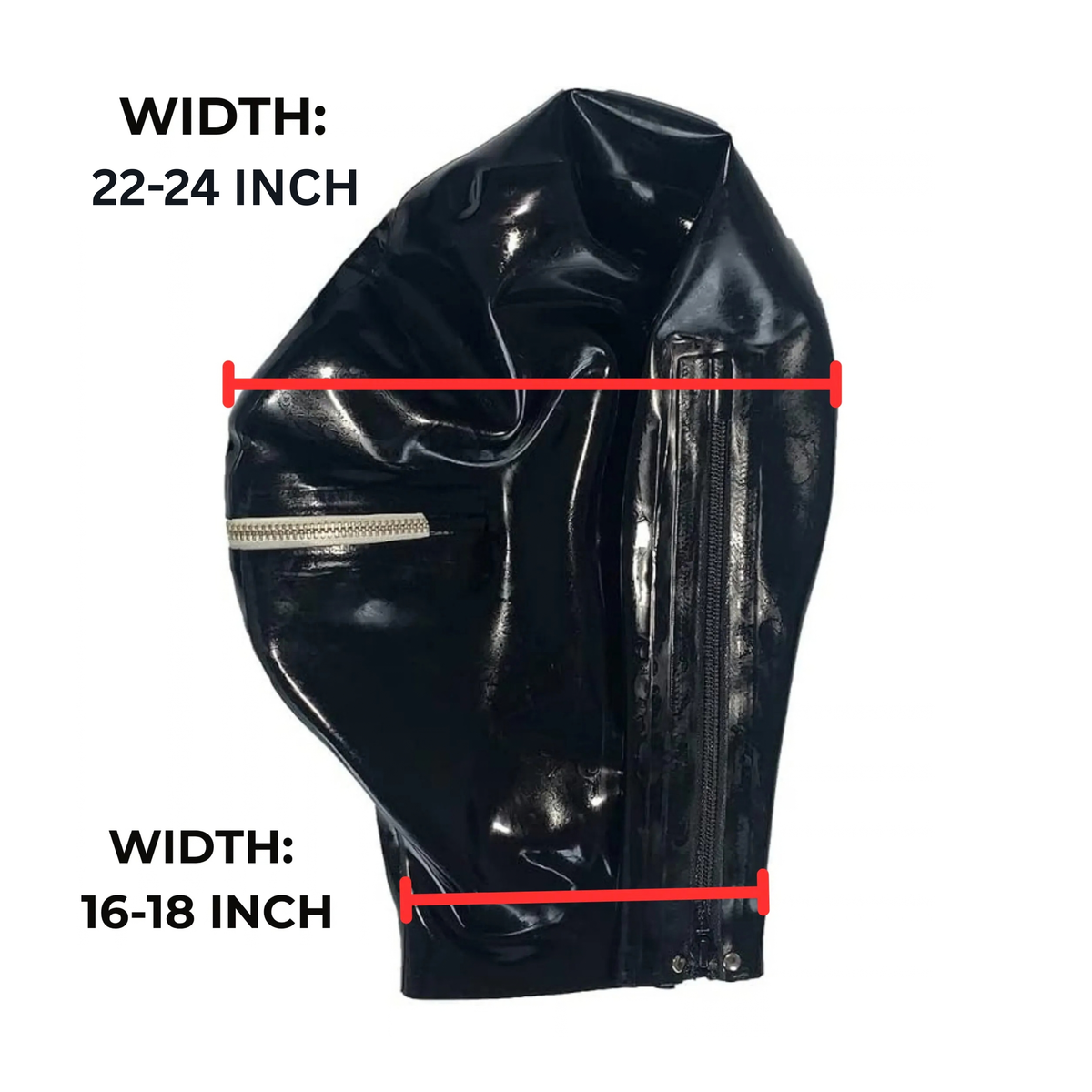 Black Mold Latex Hood Mask with Mouth Zipper