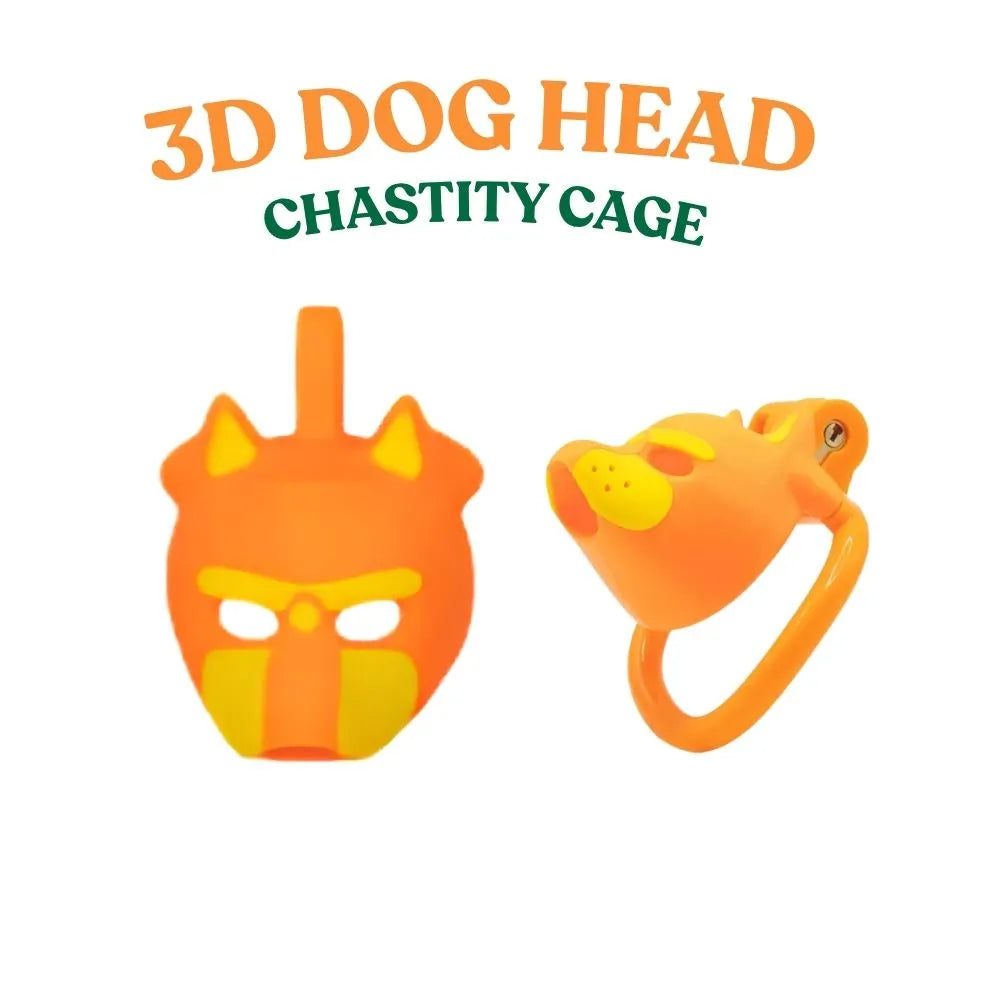 PVC Dog Head 3D Printed Male Chastity Cage