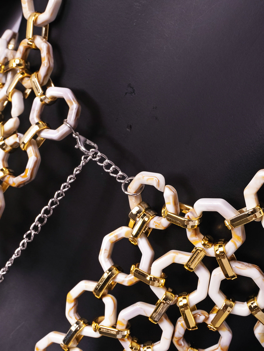 Alloy Chain Metallic Mesh Skirt & Top Set