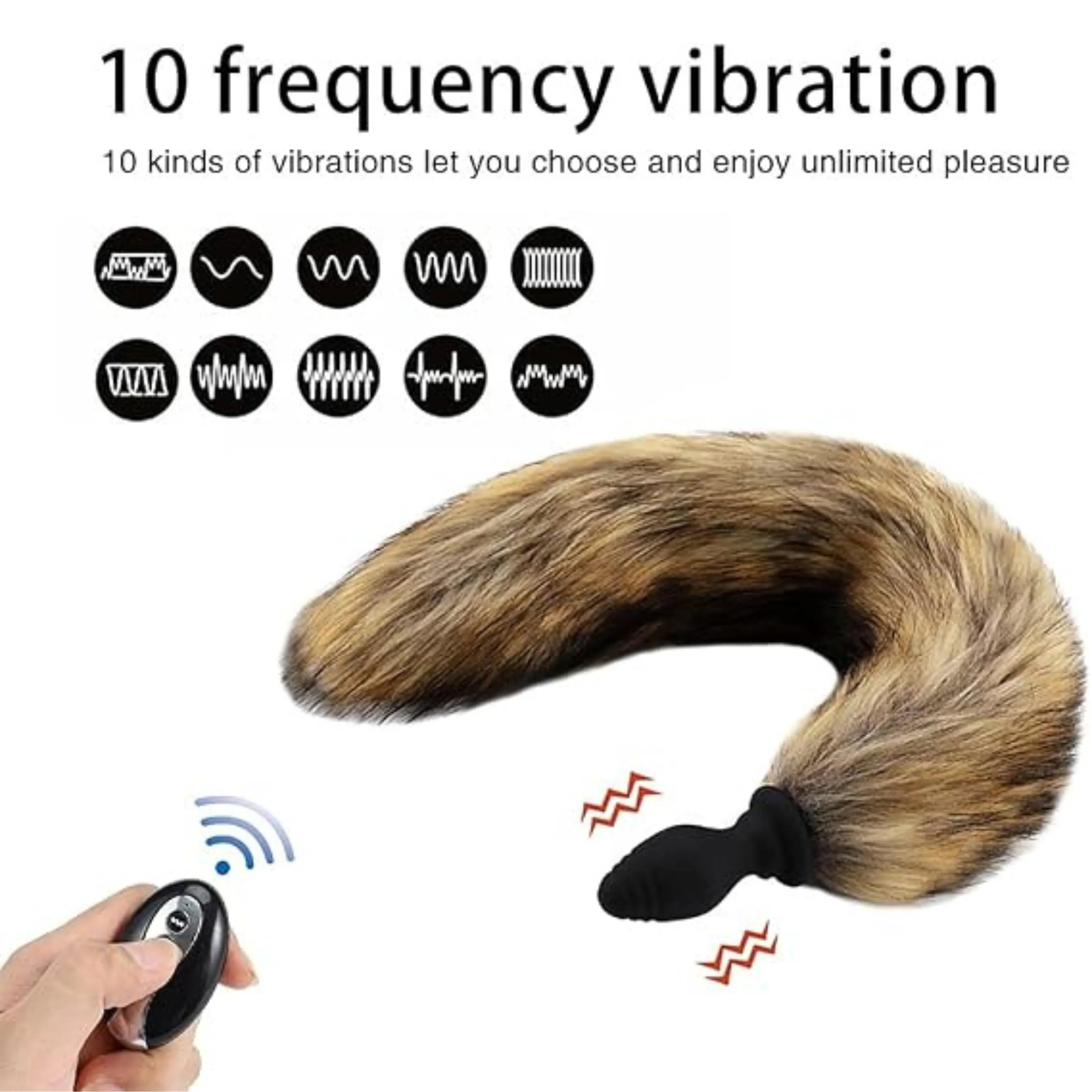 Vibrating Fox Tail with Remote Control