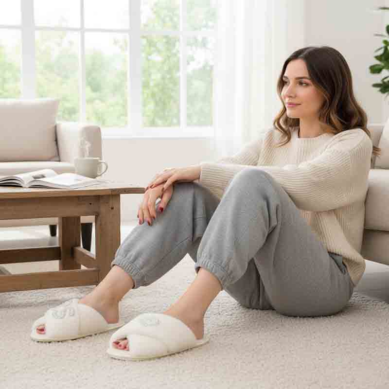 Mrs Furry White Slippers