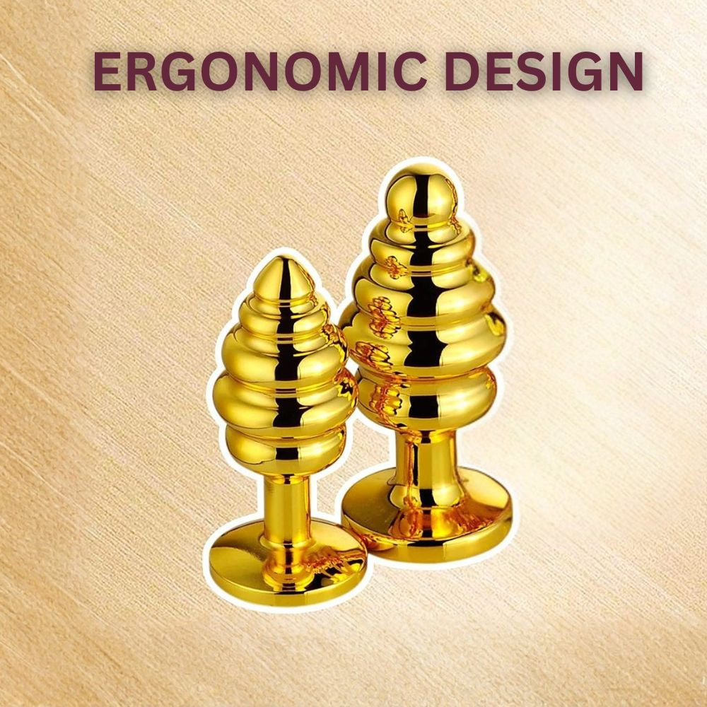 Premium Aluminum Spiral Golden Butt Plug unisex PRATIHARYE Premium Aluminum Spiral Golden Butt Plug unisex PRATIHARYE