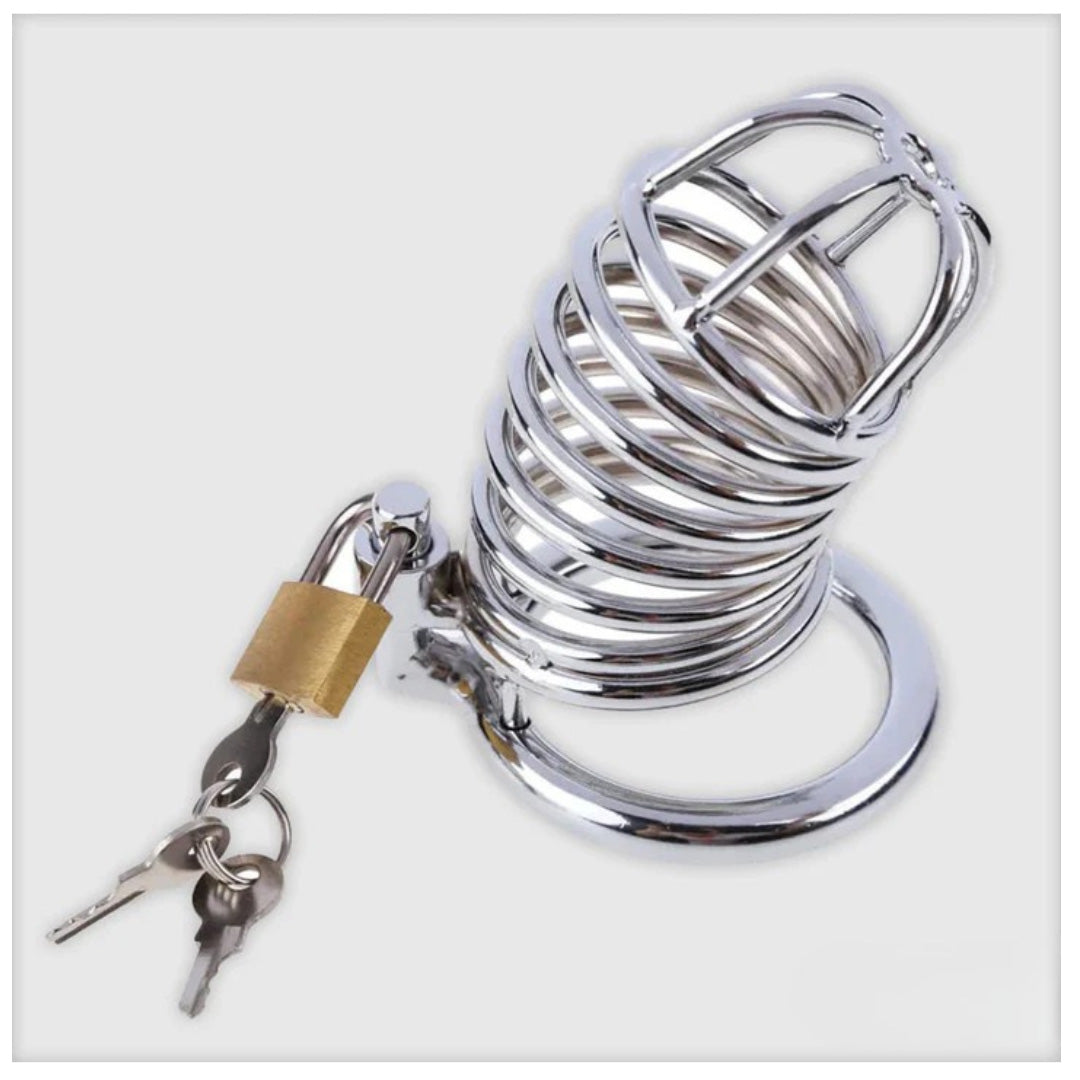 Spring Designed Stainless Steel Men Chasity Lock
