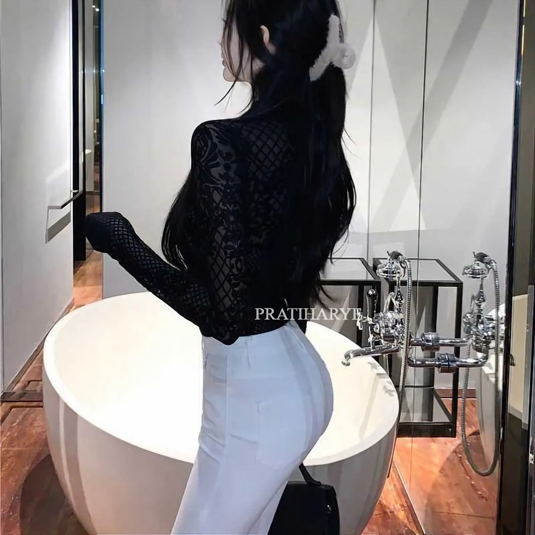 Viral Embriodery Lace bodysuit and top - Pratiharye