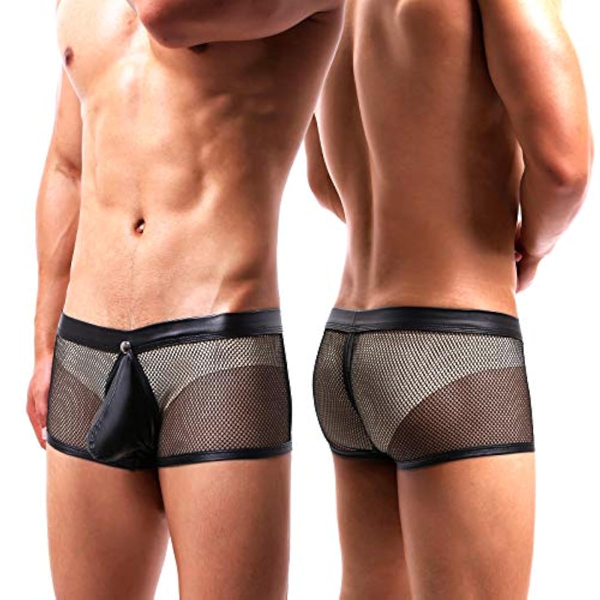 Mesh Leather Patch Men’s Sexy Boxer