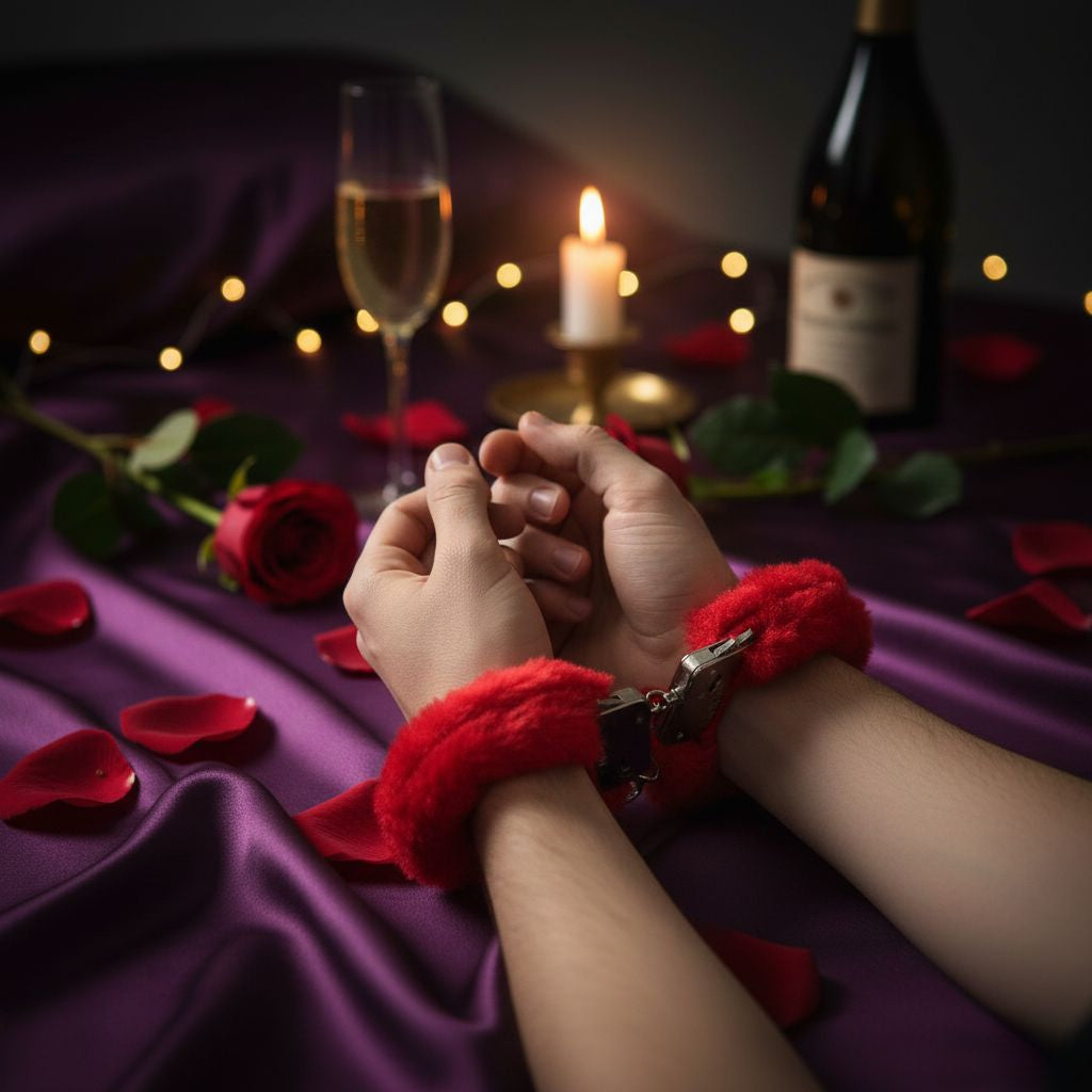 Plush Red Fur Handcuffs