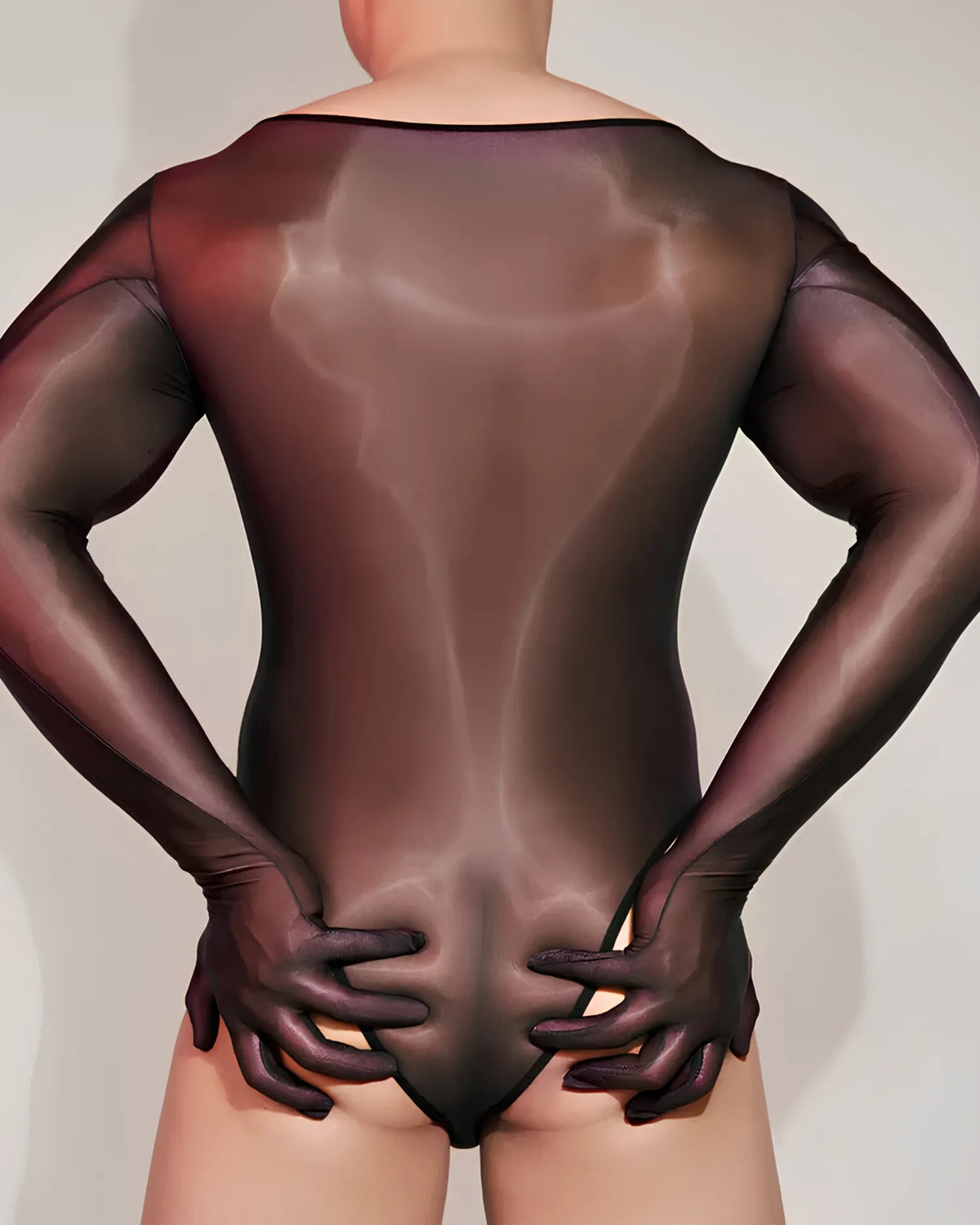 Glossy Sheer Sexy Bodysuit for Men