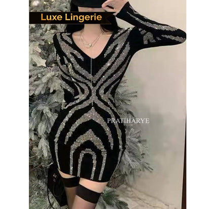 Luxury Bodycon Sparkly Dress - Pratiharye
