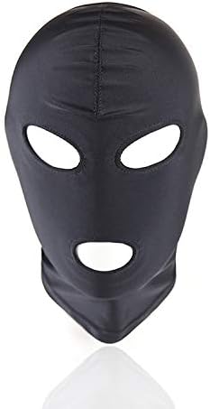 Black Full-Face Fetish Mask with Eye & Mouth Openings