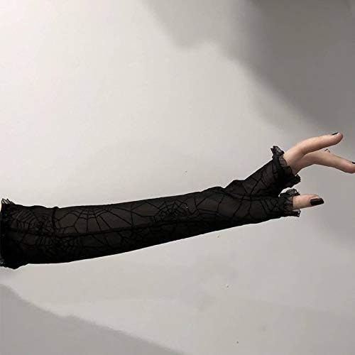 Gothic Spiderweb Mesh Arm Gloves
