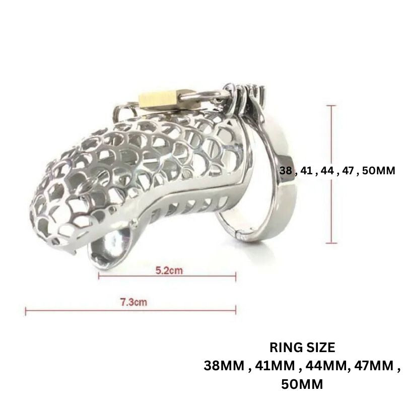 Panther Designed Stainless Steel Men Chasity Cage