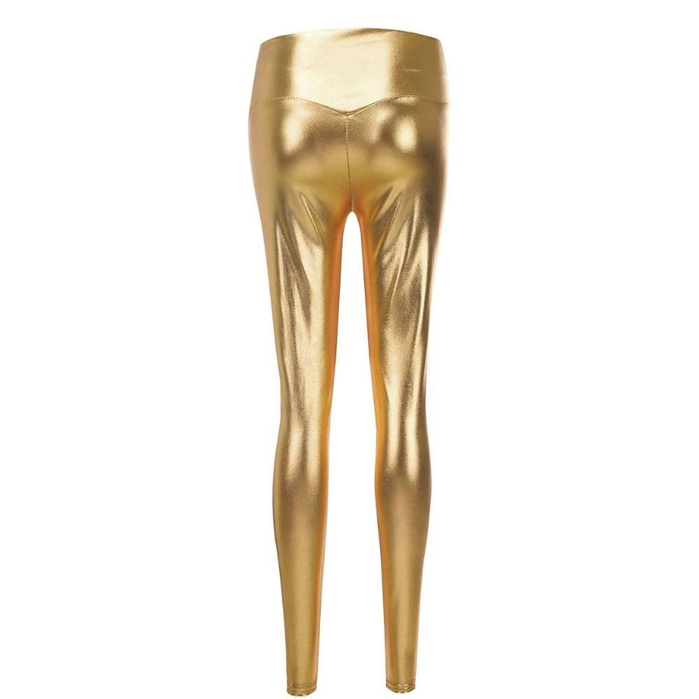 High Waist Gold Metallic Leggings
