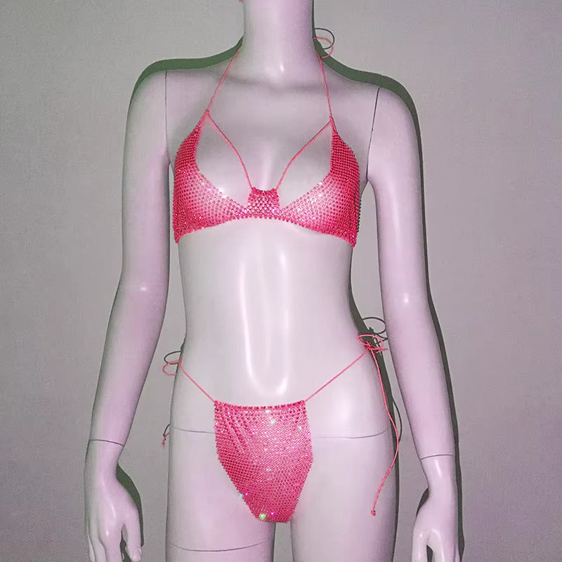 Flare Sleeves Shimmery Bikini Set