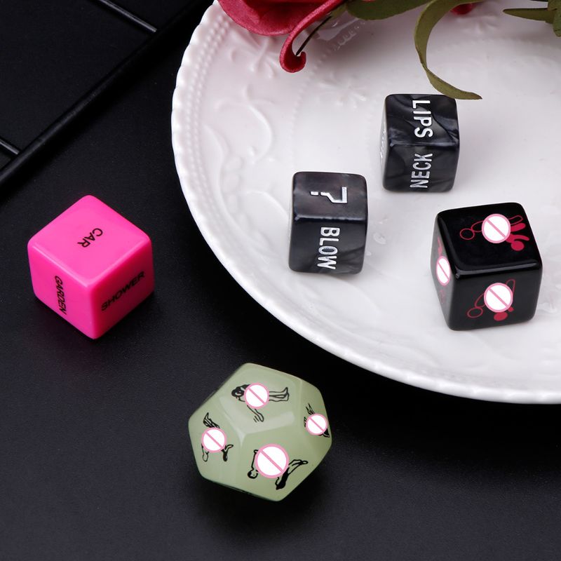 Romantic Role Playing Dice - Sex Metal/Glow Dice