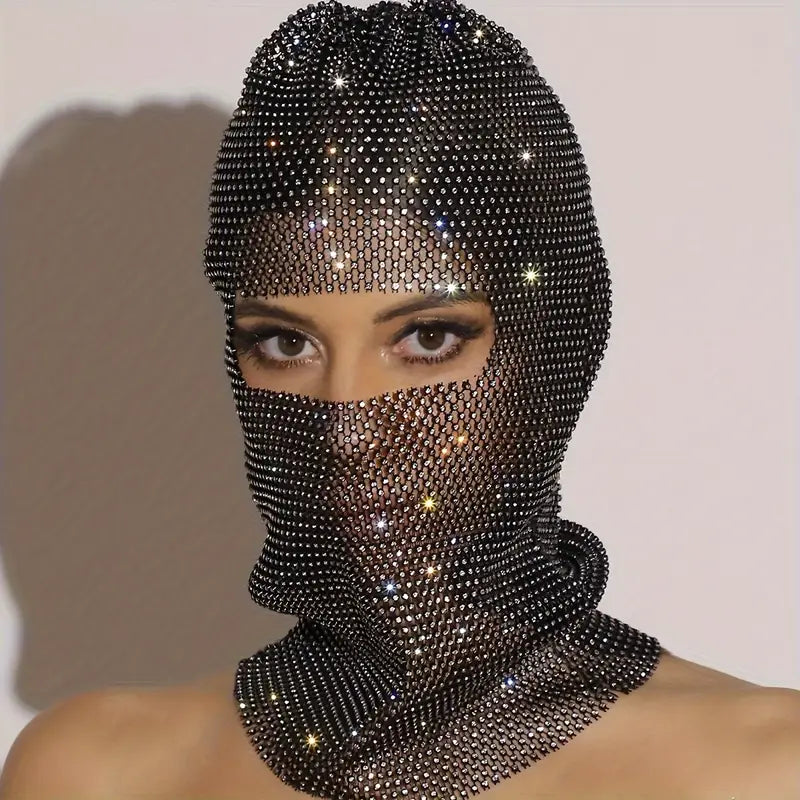Balaclava Rhinestone Crystal Headwear Mask