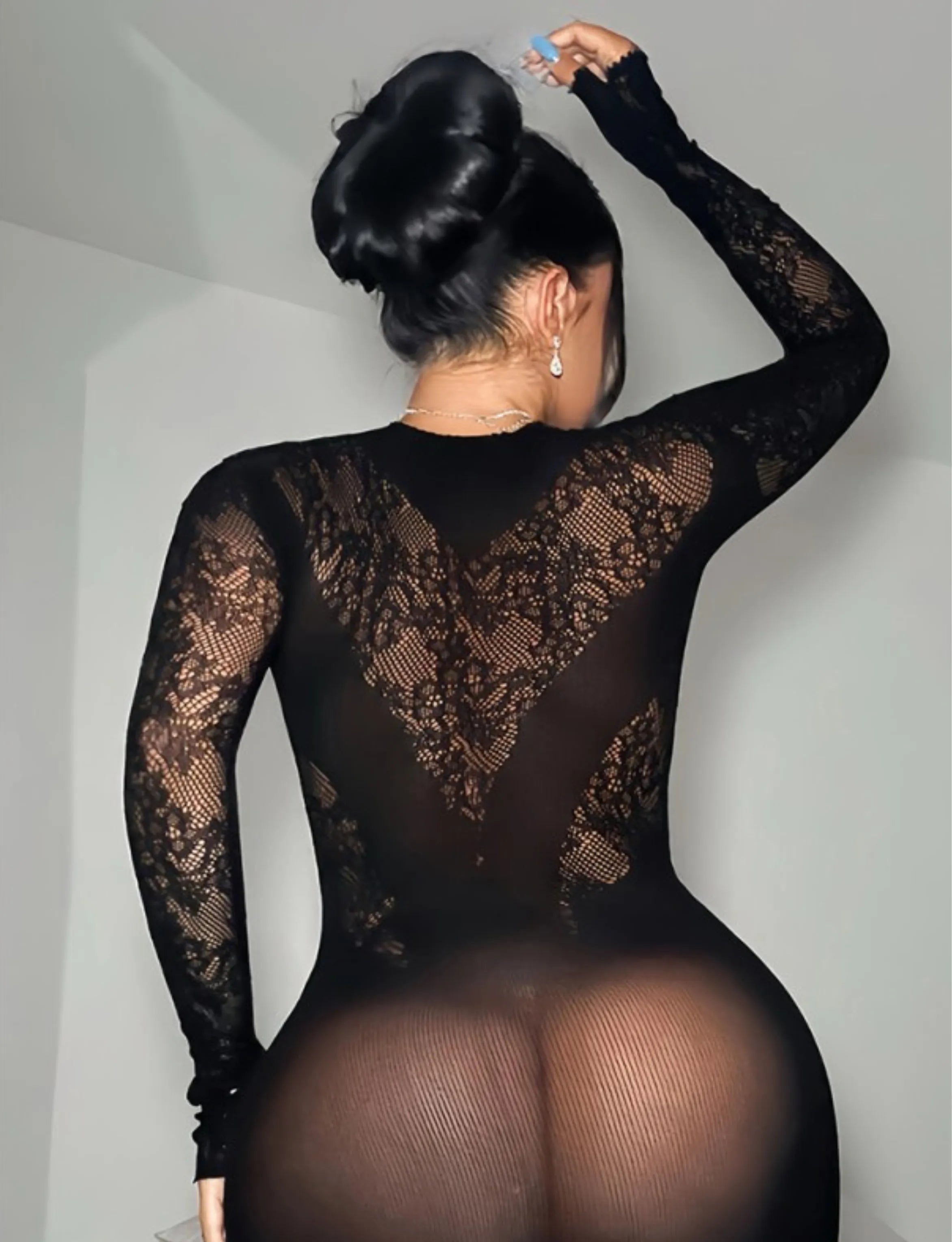 Sexy Fishnet Lingerie Bodycon Mini Dress