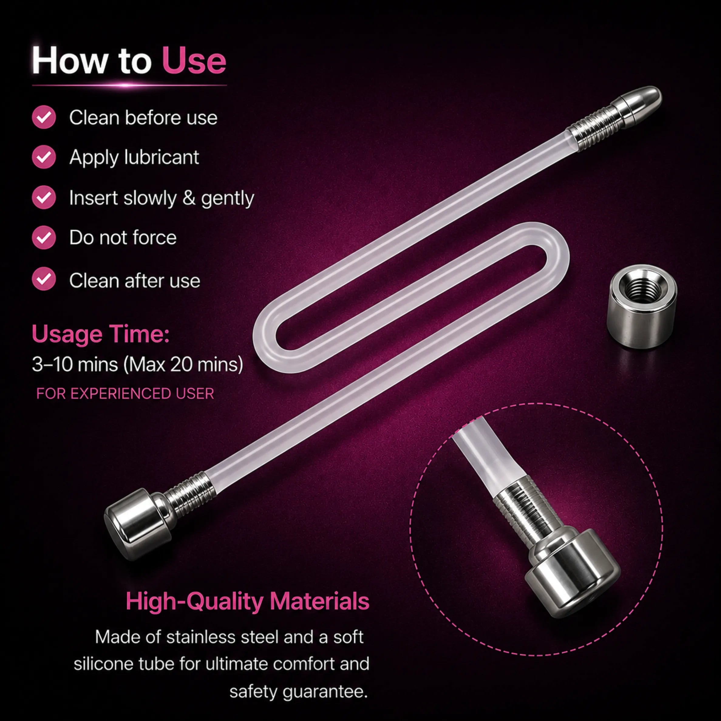 Soft Silicone Urethral Catheter Tube D-8