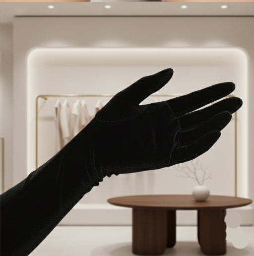 Long Velvet Hand Gloves