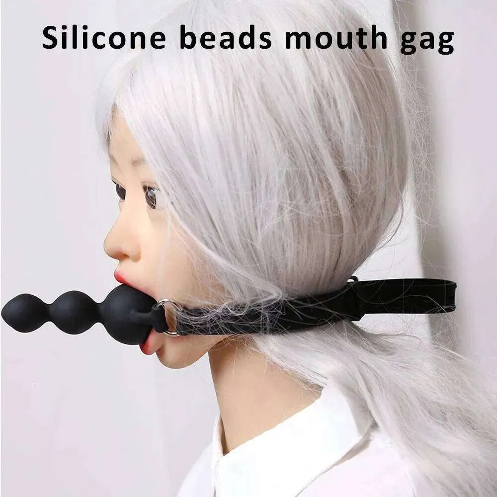 Beaded Silicone Dil-do Strap Gag