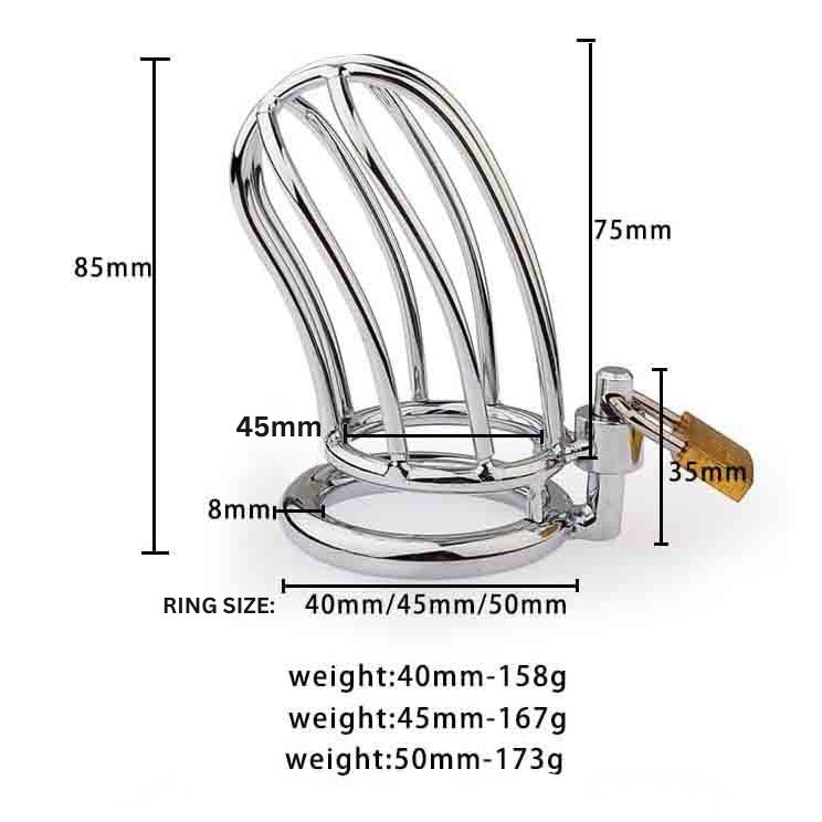 Caged Designed Stainless Steel Men Chasity Lock