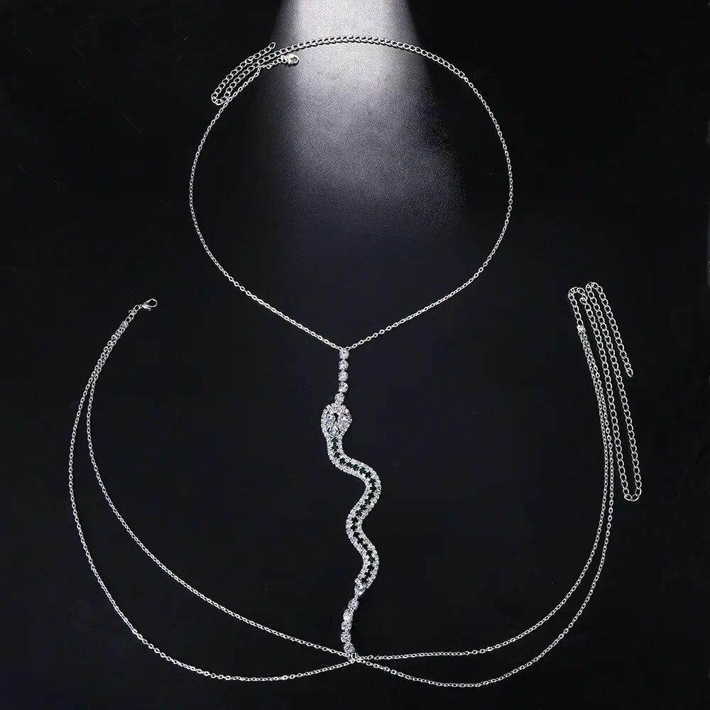 Snake Rhinestone Elegant Breast Chain