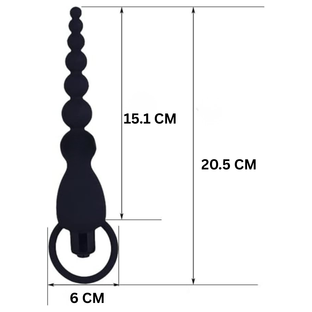 Vibrating Silicone Graduated Long Beaded Plug