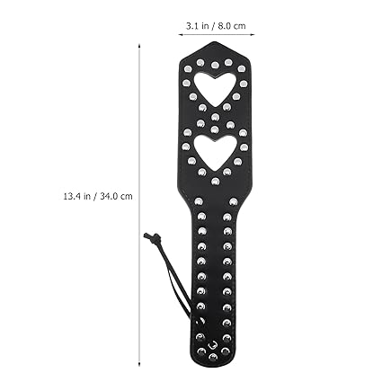 Two Hearts Deluxe Studded Bondage paddle