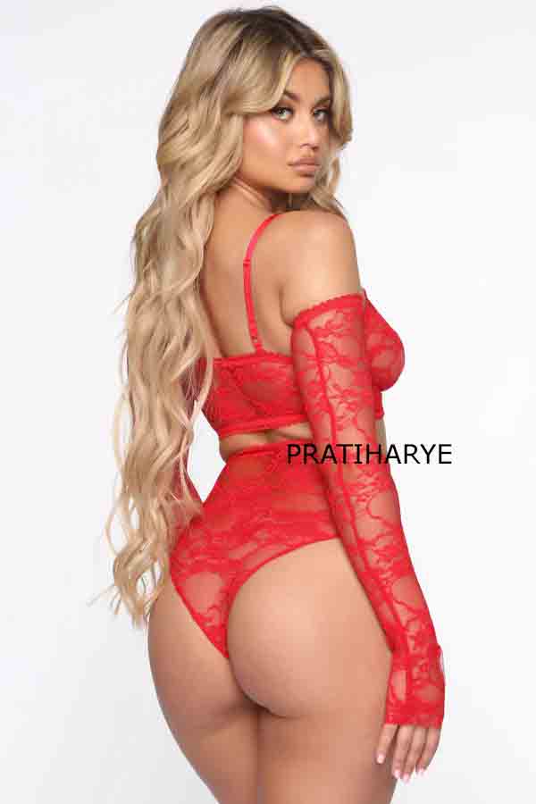 Lace Bikini set with Gloves