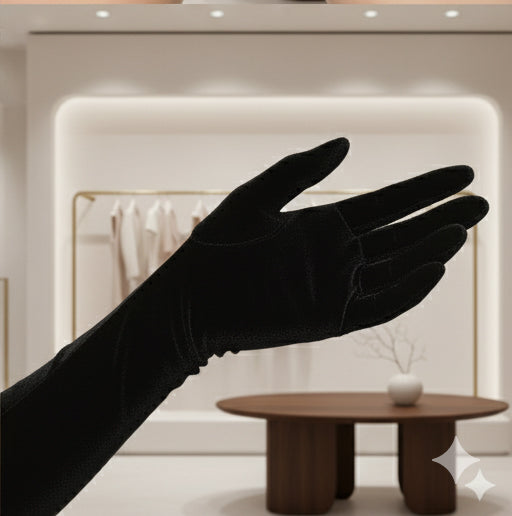 Long Velvet Hand Gloves