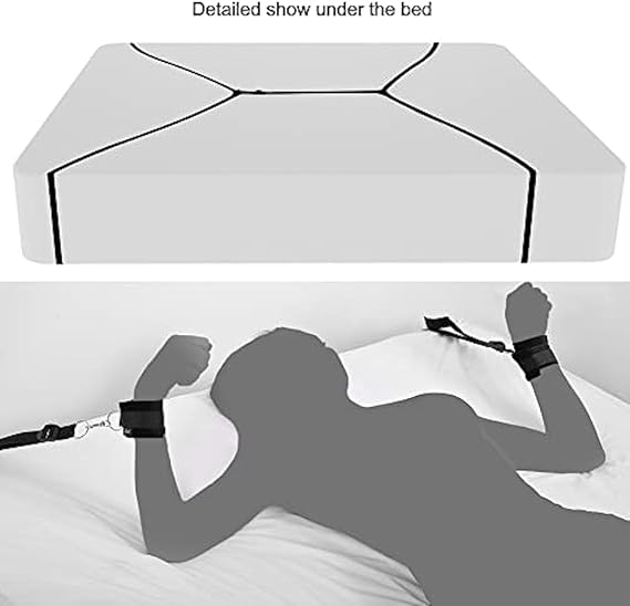 Bed Restraining with Feather Handcuff & Eye Mask