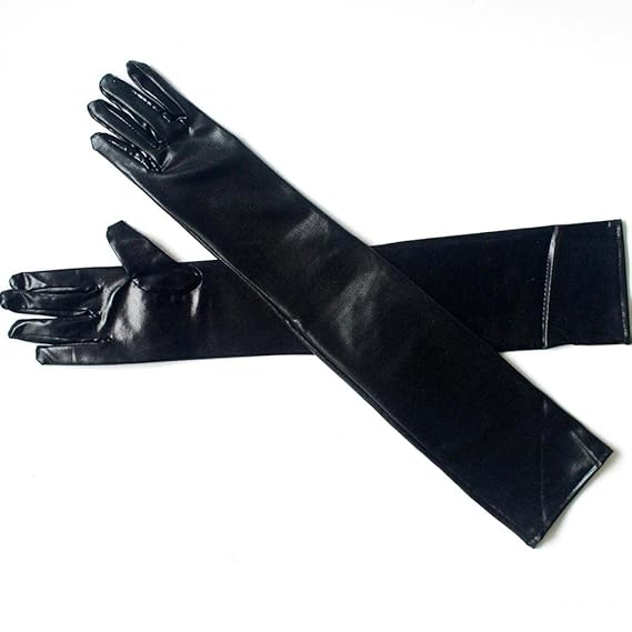 Long Faux Leather gloves
