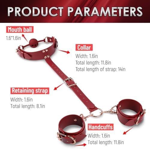 Premium BDSM Ball Gag Restraint Kit with Handcuffs