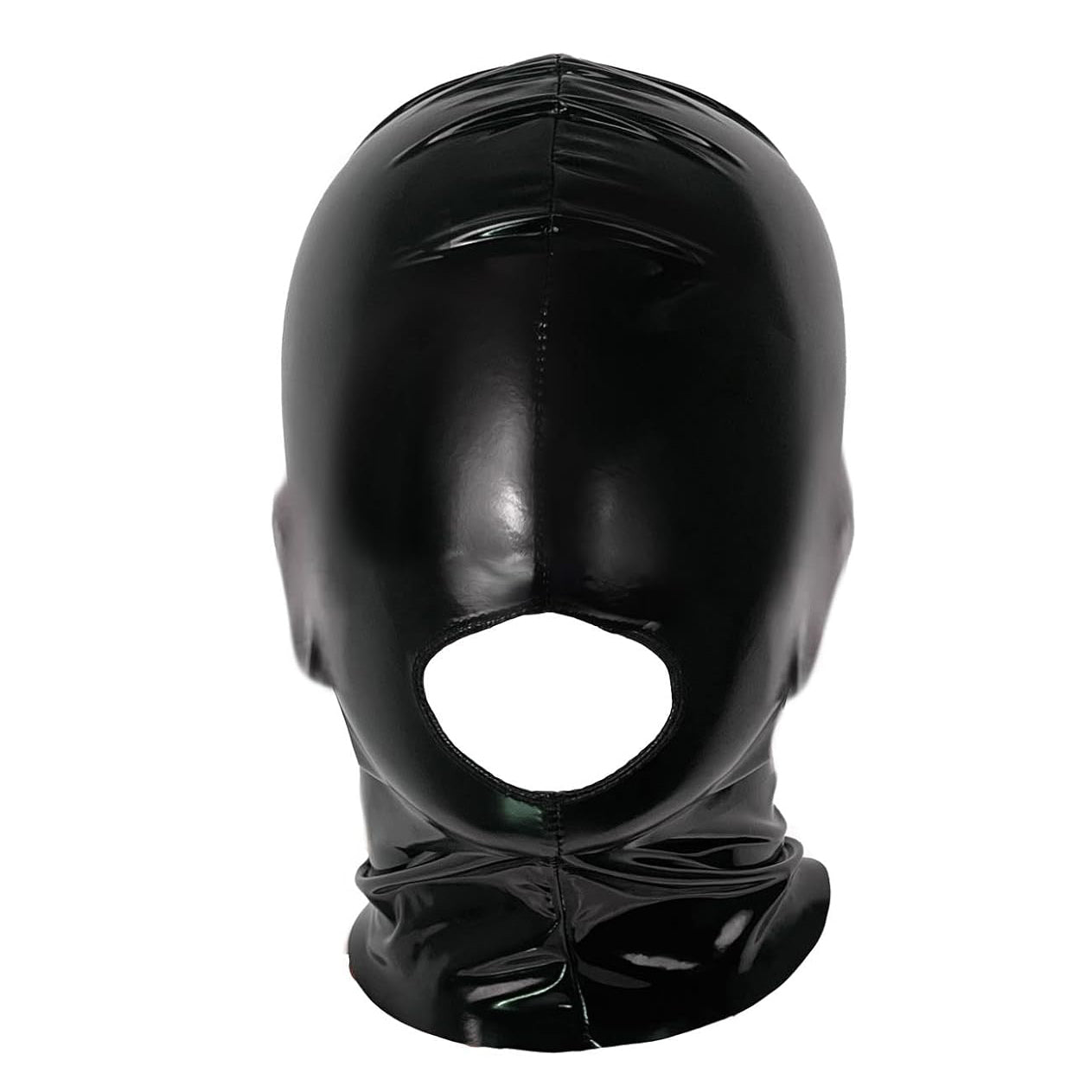Latex Full Face Bondage Hood Mask with Mouth Opening